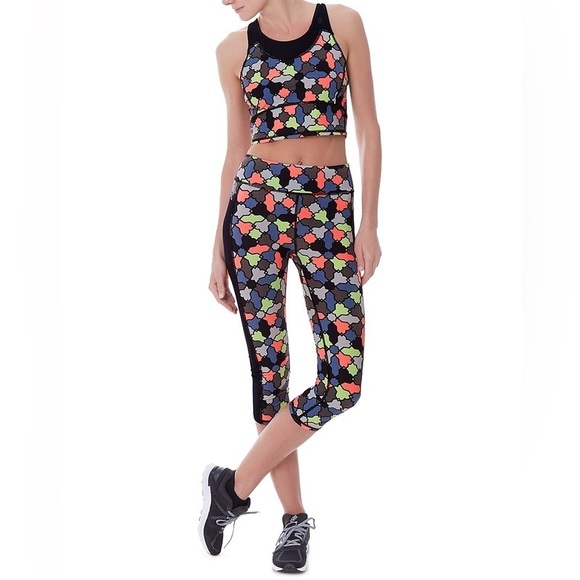 Sweaty Betty London | Tile Print Mesh Cropped Leggings - Picture 8 of 8